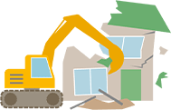 解体工事のイラスト