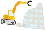 解体工事のイラスト
